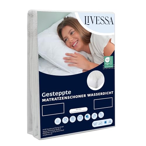 Livessa 2er Set Gesteppte Matratzenauflage 90 x 200 wasserdicht von livessa
