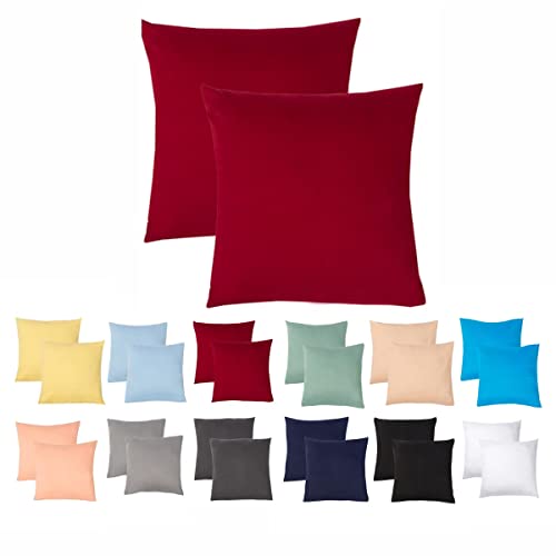 Livessa 2er Set Kissenbezug 60x60 aus%100 Baumwolle Jersey Stoff - Verdeckter Reißverschluss, Kopfkissenbezug 60x60 cm, Kissenhülle, Ultra weich und atmungsaktiv, Oeko-Tex Zertifiziert von livessa