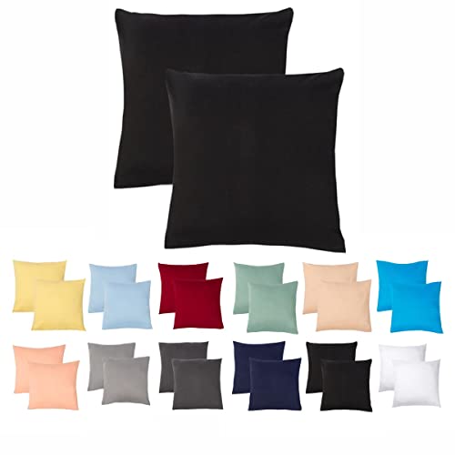 Livessa 2er Set Kissenbezug 50x50 aus%100 Baumwolle Jersey Stoff - Verdeckter Reißverschluss, Kopfkissenbezug 50x50 cm, Kissenhülle, Ultra weich und atmungsaktiv, Oeko-Tex Zertifiziert von livessa