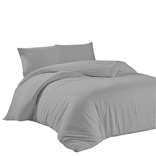 Livessa Bettwäsche 155x220 3teilig Baumwolle - Bettwäsche mit Reißverschluss: Bettbezug 155x220 cm + 2er Set Kissenbezug 40 x 80 cm, Oeko-Tex Zertifiziert, aus%100 Baumwolle Jersey (140 g/qm) von livessa