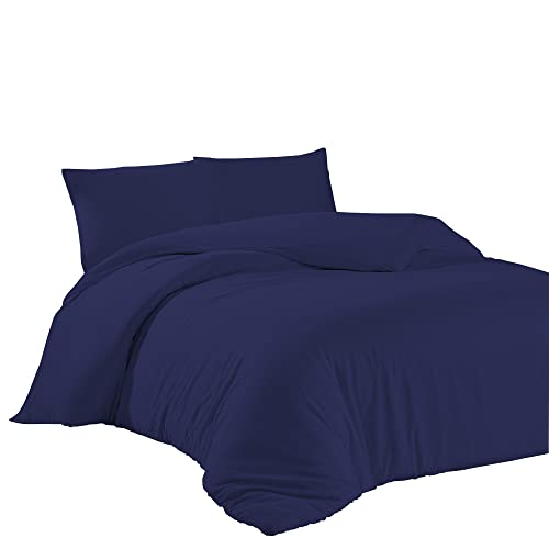 Livessa Bettwäsche 200x200 3teilig Baumwolle - Bettwäsche mit Reißverschluss: Bettbezug 200x200 cm + 2er Set Kissenbezug 40 x 80 cm, Oeko-Tex Zertifiziert, aus%100 Baumwolle Jersey (140 g/qm) von livessa