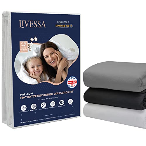 Livessa Matratzenschoner 180x200 + Jersey Spannbettlaken (2in1) - wasserdicht, Inkontinenz Spannbettlaken,%100 Baumwolle Jersey, atmungsaktiv, Ultra weich von livessa