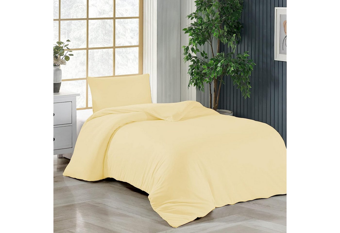 livessa Bettwäsche Bettwäsche Baumwolle 13 Farbe, 2 teilig, % 100 Baumwolle Jersey(140 g/qm) - Bettbezug + Kissenbezug von livessa