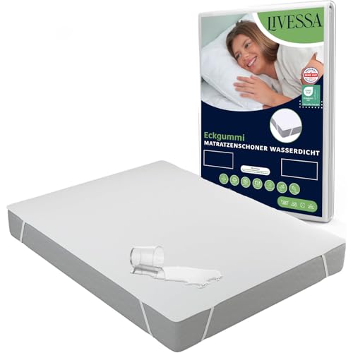 LIVESSA Matratzenschoner 100x200 cm (2er Pack) - Matratzen-Schutzhülen, wasserdichte Matratzenauflage, Mit Elastisch Eckbändern, Oeko-TEX Zertifiziert, matratzenschoner 90 x 200 von livessa
