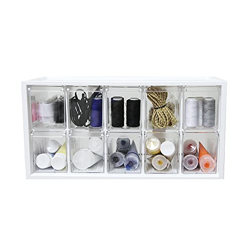 livinbox 10 Schubladen Schubladenschrank Schubladenbox Organizer Tisch, Aufbewahrungsbox aus Kunststoff A9-510 Weiß von livinbox