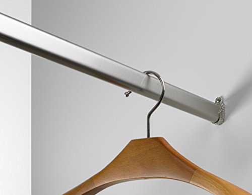 Kleiderstange 30 cm/Schrankrohr 30 x 15 mm hochwertige Chromoberfläche - Set für Garderobe Kleiderschrank oder Nische von livindo.de