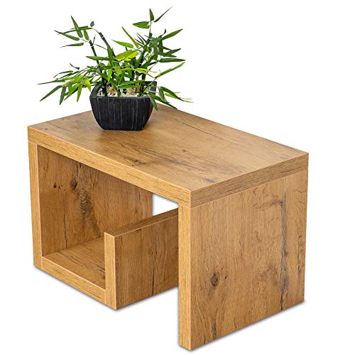 levandeo Couchtisch Gustav Wildeiche Eiche B x H x T: 59x37x36cm Holz Beistelltisch Keine Montage Fest Verleimt Wohnzimmertisch von levandeo