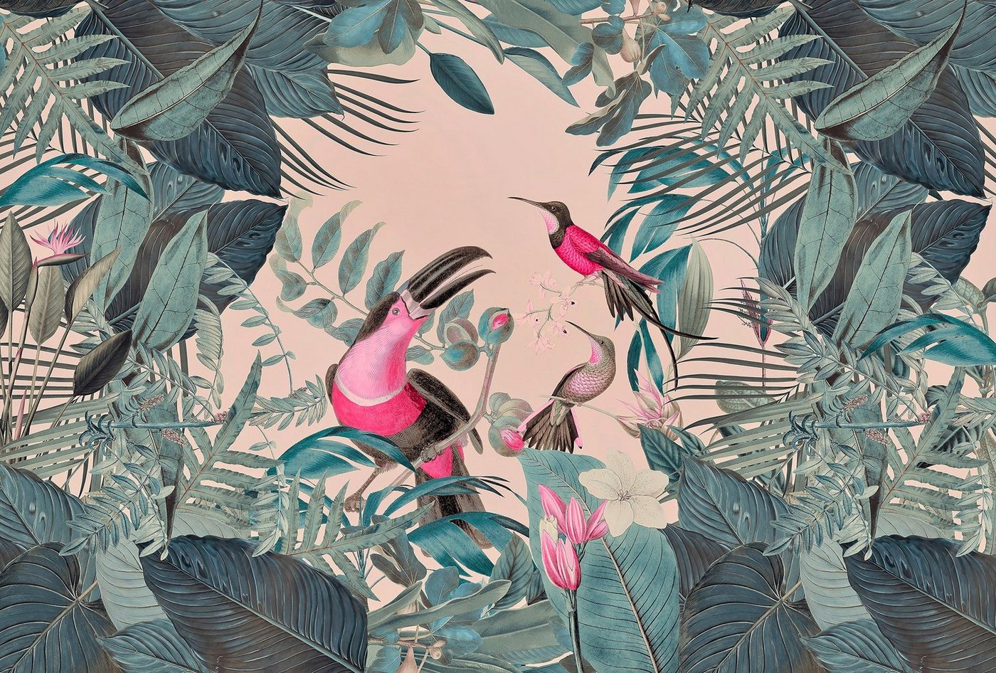 living walls Fototapete ARTist Toucans Paradise, (Set, 4 St), Vlies, Wand, Schräge von living walls