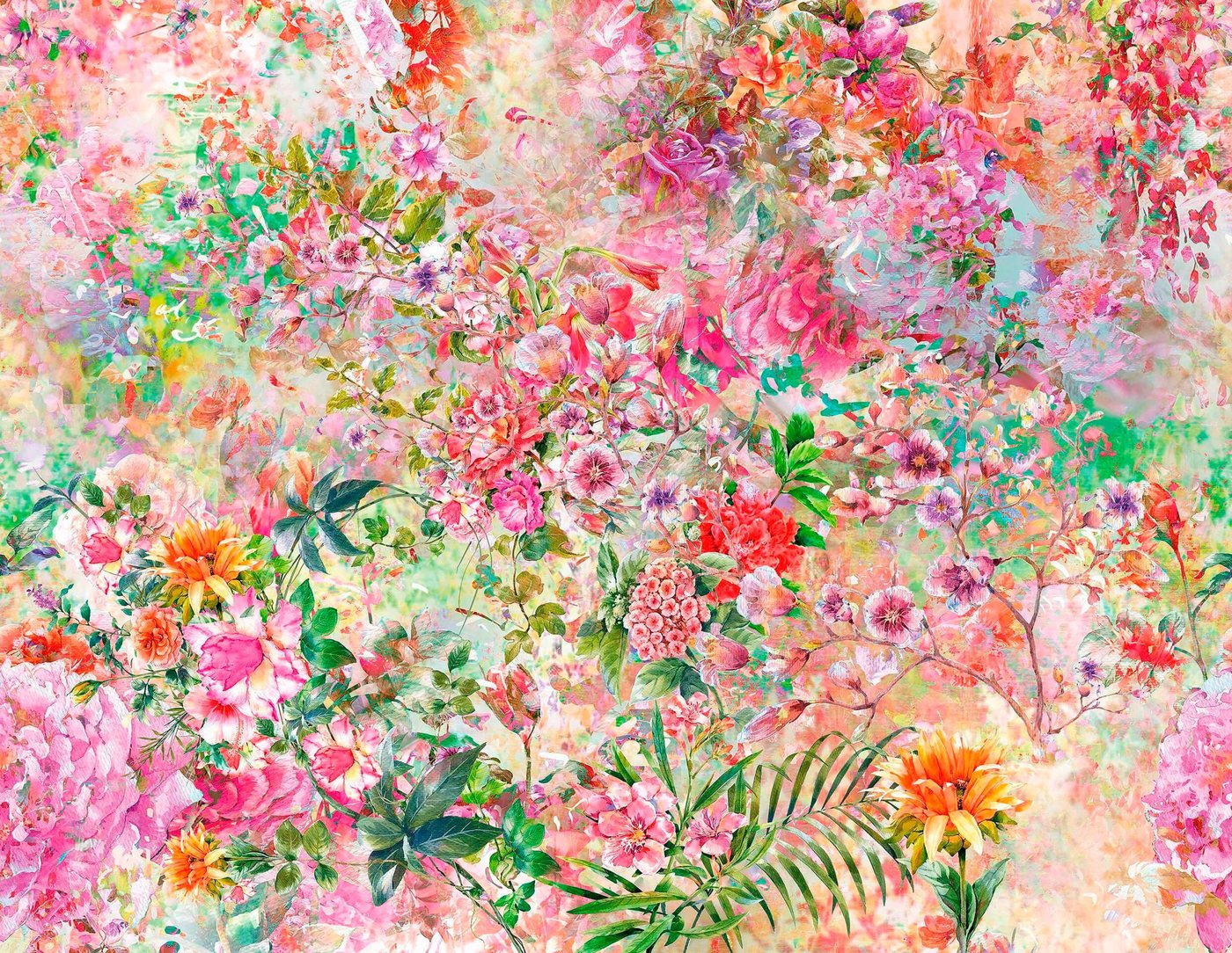 living walls Fototapete Flower Power, glatt, Motiv, abstrakt, naturalistisch, Tapete Natur Tapeten Wohnzimmer Schlafzimmer Küche Flur Design Optik von living walls