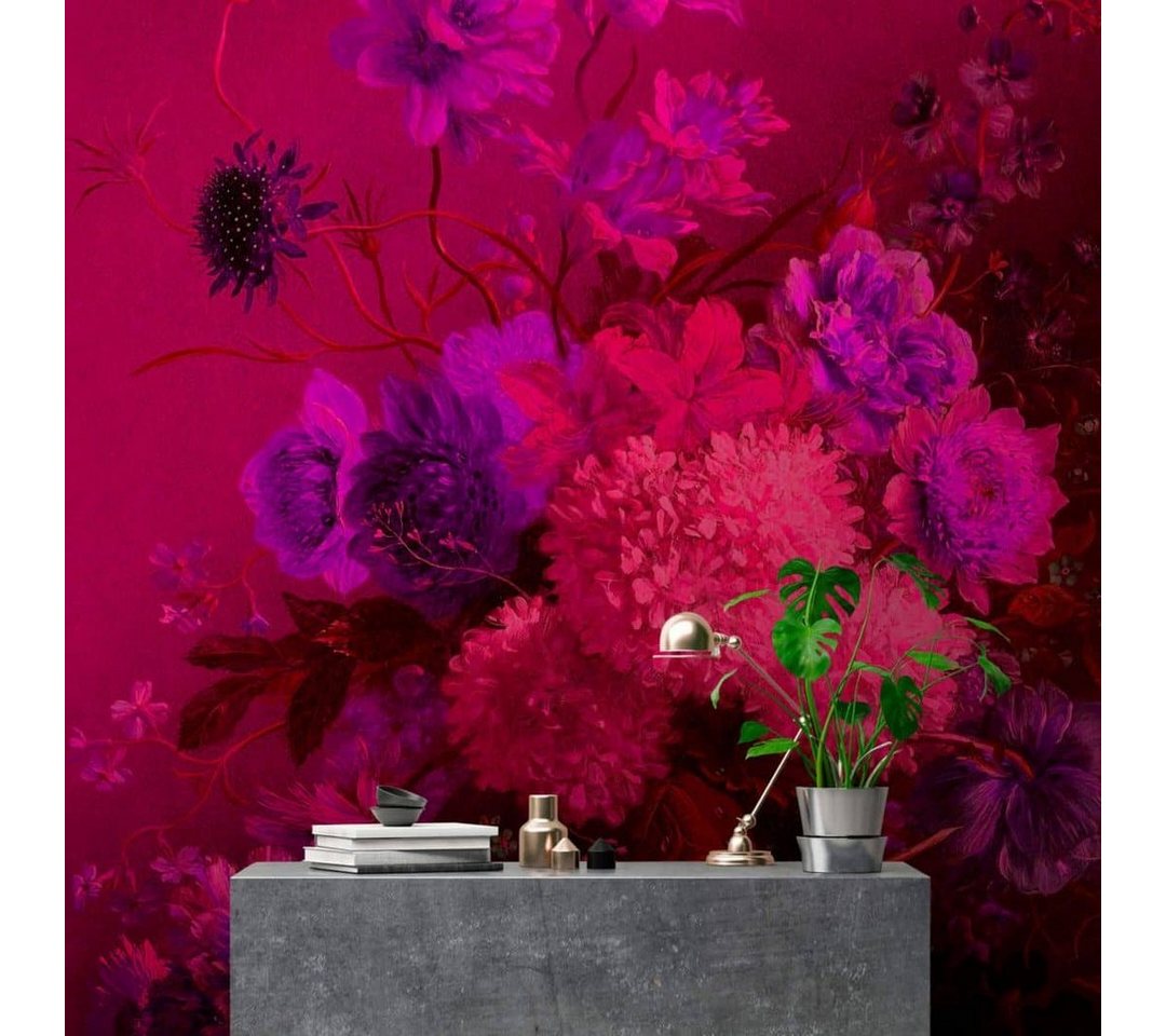 living walls Fototapete Große Vliestapete XXL Fototapete Feuer Blume Feng Shui Violett 3m x 2.7m by Patel, Tapete bouquet vibrant von living walls