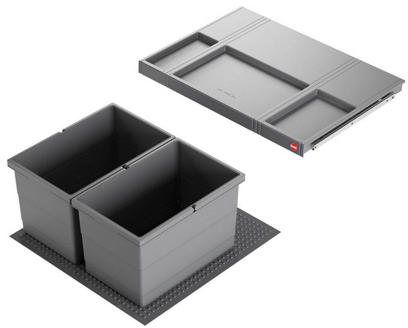 livingpoint24 Einbaumülleimer Hailo Allegro System, Mülleimer Einbau 60cm Schublade, Frontauszug von livingpoint24