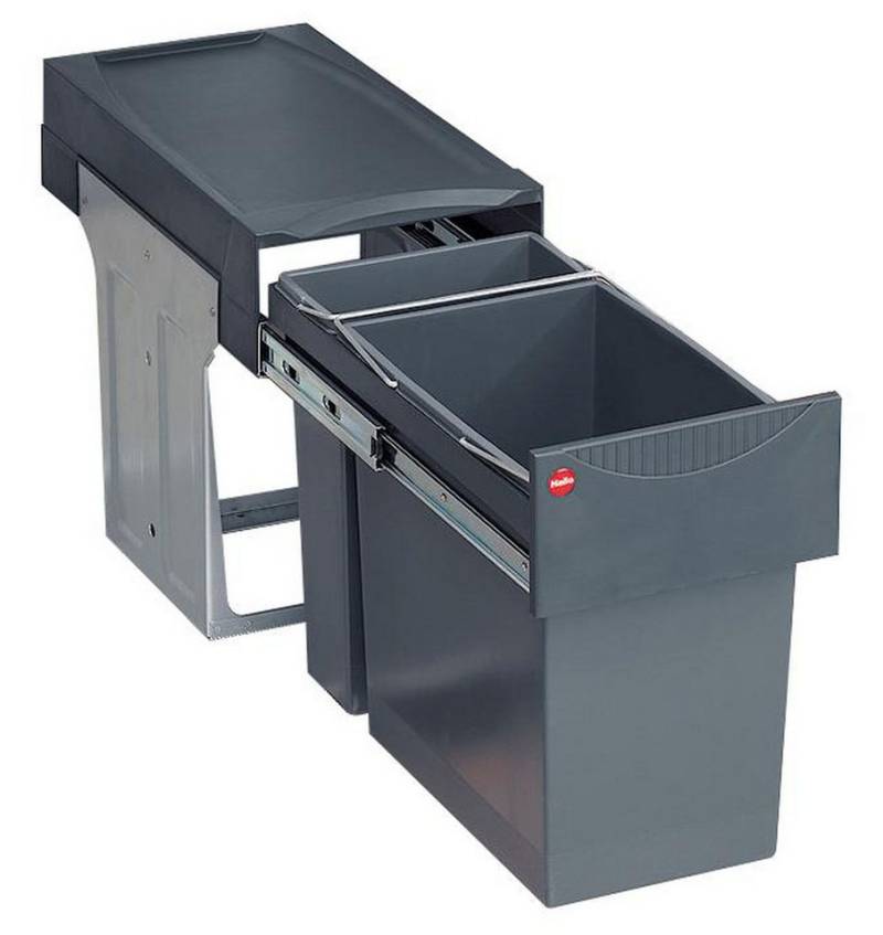 livingpoint24 Einbaumülleimer Hailo Mülleimer Küche, Einbau ab 30cm Schrank, Mülltrennung 24+7 L von livingpoint24