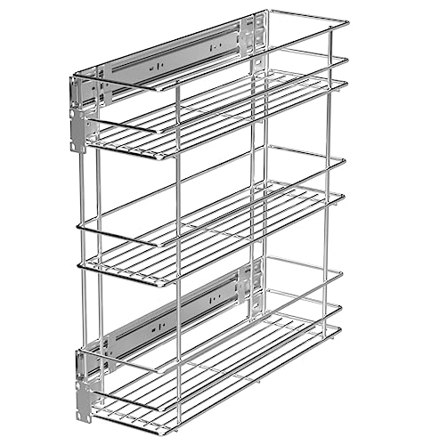 livingpoint24 Küchenauszug Schrank 15 cm Schrankauszug 3 Körbe Chrom Teleskop Vollauszug max 30 Kg *7003-150 von livingpoint24