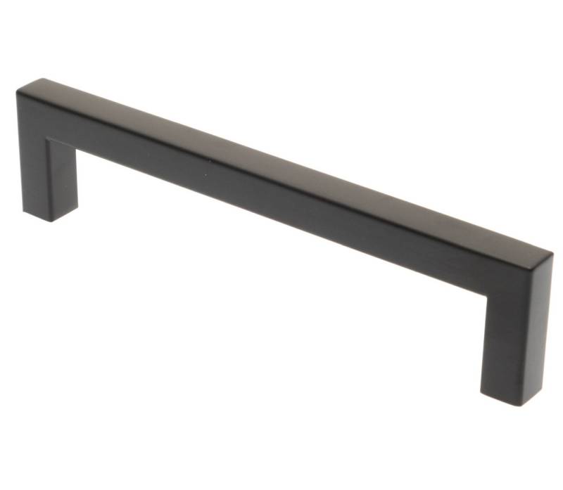 livingpoint24 Möbelgriff Möbelgriff BA 128mm, Küchengriff Schwarz matt, Türgriff eckig (15) von livingpoint24
