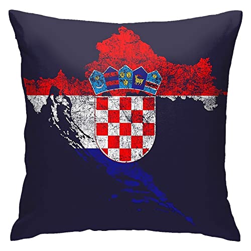 Kissen Fall Kroatien-Flagge Und Karte Kissenbezüge Luxus Kissenbezug Modern Kissenhülle Für Garten Auto Patio von lixinxianjunshishangmaoyouxianzerengongsi1