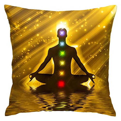 Zierkissenbezüge Magisches Goldenes Chakra-Meditations-Yoga Kissen-Bezug Luxus Kissenbezug Dauerhaft Sofakissenbezug Für Balkon Patio Outdoor von lixinxianjunshishangmaoyouxianzerengongsi1