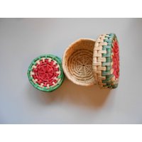 Vintage Korb Mit Stroh Untersetzer Vintage Korb Mit Stroh Untersetzer von lizandjaybooksnmore