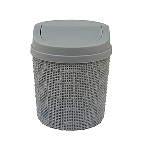 llasm MüLleimer Mit Deckel TischmüLleimer Klein Kleiner MüLleimer TischmüLleimer Mulleimer MüLltonne KüChe Auto Abfalleimer Schreibtisch Modern Schreibtischset Gray,One Size von llasm