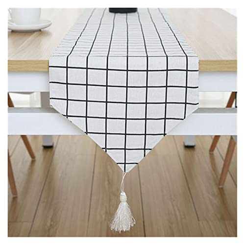 lliang Tischläufer Nordischer moderner minimalistischer Stil Tischläufer Japanisch Fernseher Kabinett Lange Tische Couchtisch-Bett-Flagge Baumwolle und Bettwäsche (Color : A14, Size : 30 * 280cm) von lliang