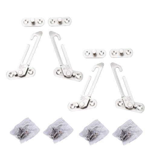 lmoikesz 4 teilig 4 teilige Fensterstopper aus Edelstahl, verdeckt für verbesserte Reibungssicherheit, abnehmbares linkes und rechtes Fenster von lmoikesz