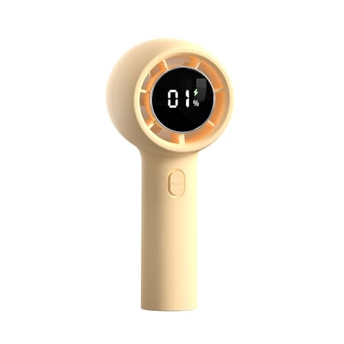 lmoikesz Handventilator mit verstecktem und dreiphasigem Hochgeschwindigkeitsmotor, ABS Halbleiterkühlung, USB, tragbar für den Außenbereich, 131A gelb von lmoikesz