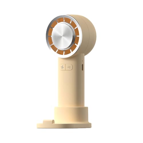 lmoikesz Handventilator mit verstecktem und dreiphasigem Hochgeschwindigkeitsmotor, ABS Halbleiterkühlung, USB, tragbar für den Außenbereich, 133 Gelb von lmoikesz