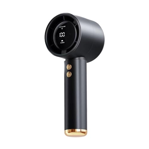 lmoikesz Mini Lüfter mit LED Power Digitalanzeige, geräuscharm und mit hohem Nennwert, tragbarer ABS Kühler, Heimluft, einstellbare Windkraft, Schwarz, 3000mA von lmoikesz