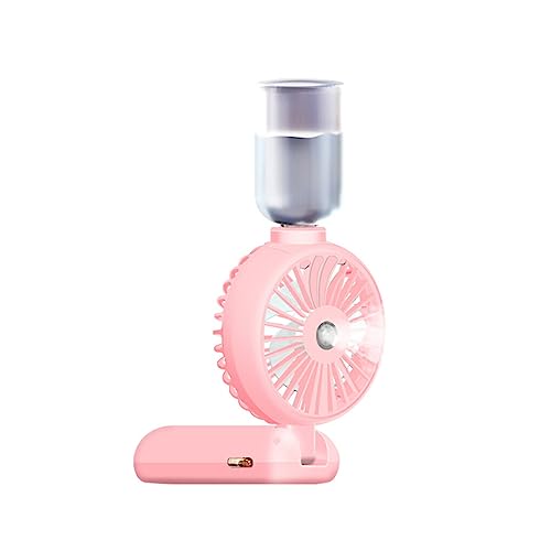 lmoikesz Tragbarer ABS Lüfter, digital, faltbar, LED Bildschirm, Verstellbarer Knopfschalter, bürstenloser Motor, Kühlventilatoren, Sommergeschenk, Rosa 2500 mAh von lmoikesz