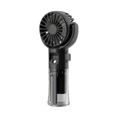 lmoikesz Tragbarer Luftbefeuchterlüfter mit 4 Gang Windgeschwindigkeitsregelung, geräuscharmer Sprüh/Lüfter, integrierte Wasserversorgung, kühlerer Handventilator, Schwarz von lmoikesz
