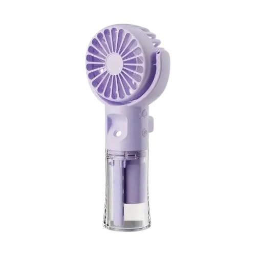 lmoikesz Tragbarer Luftbefeuchterlüfter mit 4 Gang Windgeschwindigkeitsregelung, geräuscharmer Sprüh/Lüfter, integrierte Wasserversorgung, kühlerer Handventilator, violett von lmoikesz