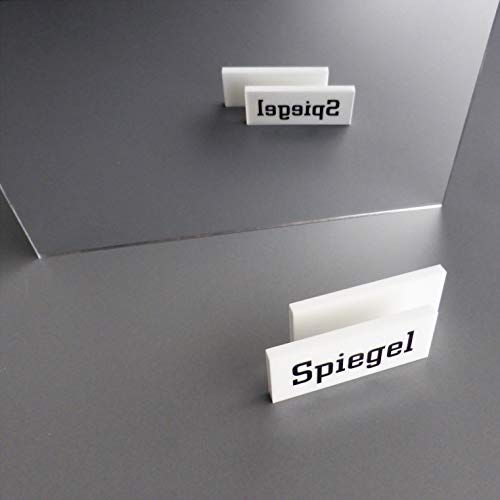 LOBOTEC Acrylglas Zuschnitt 3 mm, Acrylglas Spiegel silber, Platte nach Maß, Zuschnitte verschiedene Größe, (3 mm, 500 x 250) von LOBOTEC
