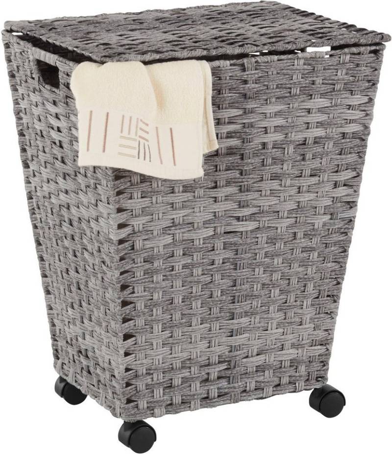 locker Wäschekorb, Polyrattan, mit Rollen von locker