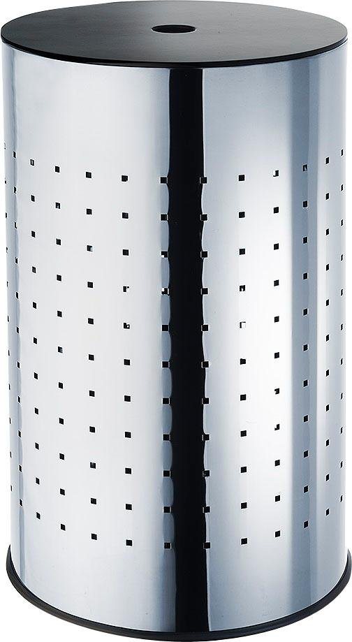 locker Wäschekorb, verchromtes Metall, Höhe 58 cm von locker
