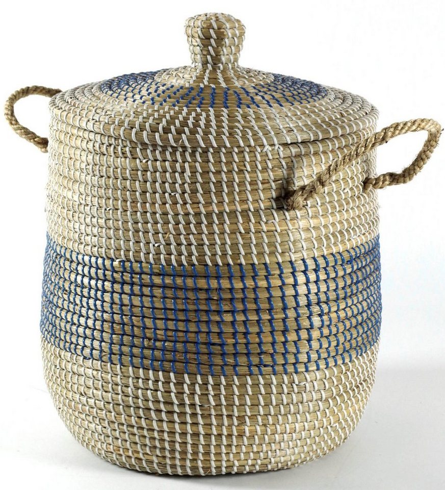 locker Wäschekorb ORIENT (1 St), Wäschesammler mit Deckel, aus Seegras, Höhe ca. 53 cm (incl. Deckel) von locker