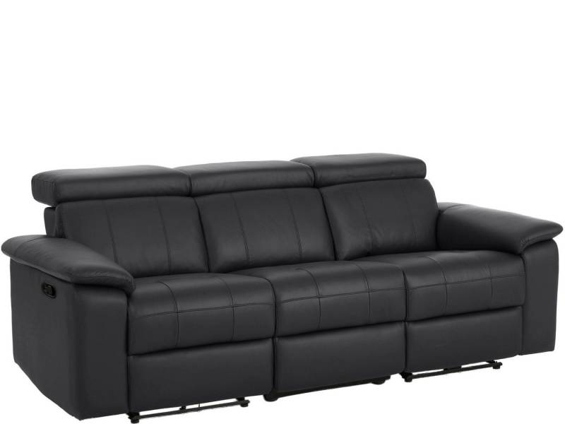 loft24 3-Sitzer Tana, Sofa Couch mit manueller Relaxfunktion, Lederbezug, 211 cm von loft24