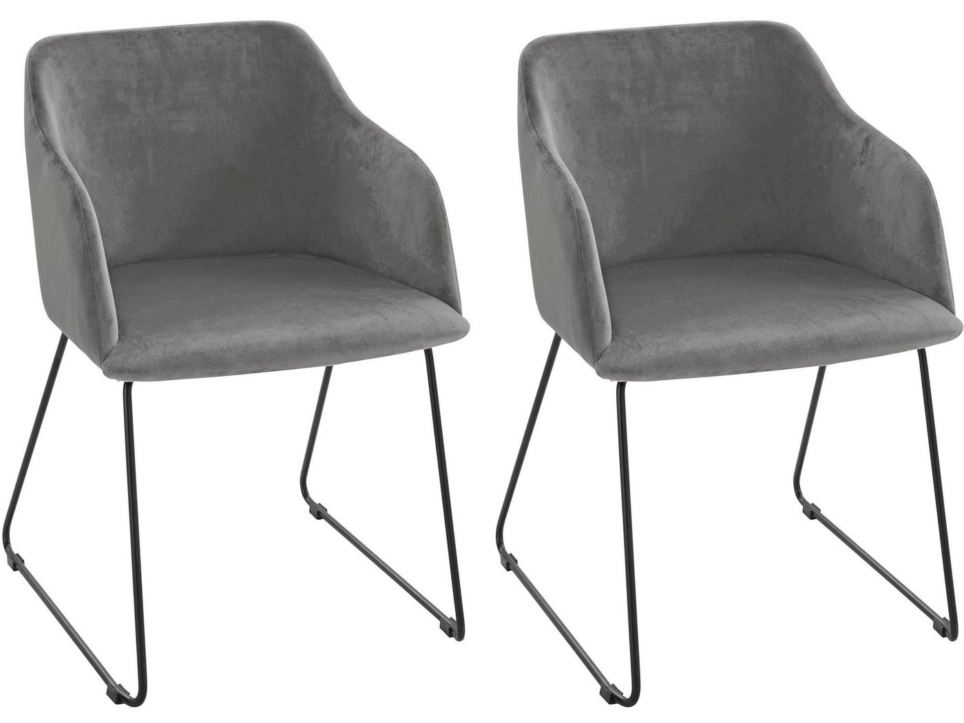 loft24 Armlehnstuhl Baloo (2er-Set), Kufengestell aus Metall von loft24