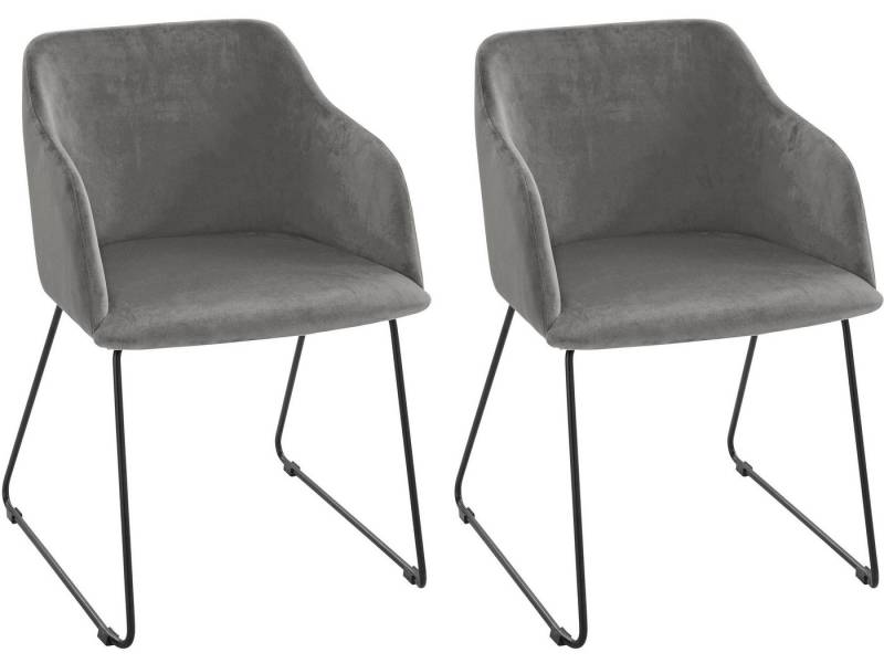 loft24 Armlehnstuhl Baloo (2er-Set), Kufengestell aus Metall von loft24