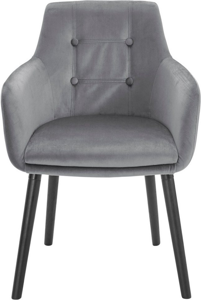 loft24 Armlehnstuhl Cliff (Set, 1 St), Esszimmerstuhl mit eleganter Knopfheftung von loft24