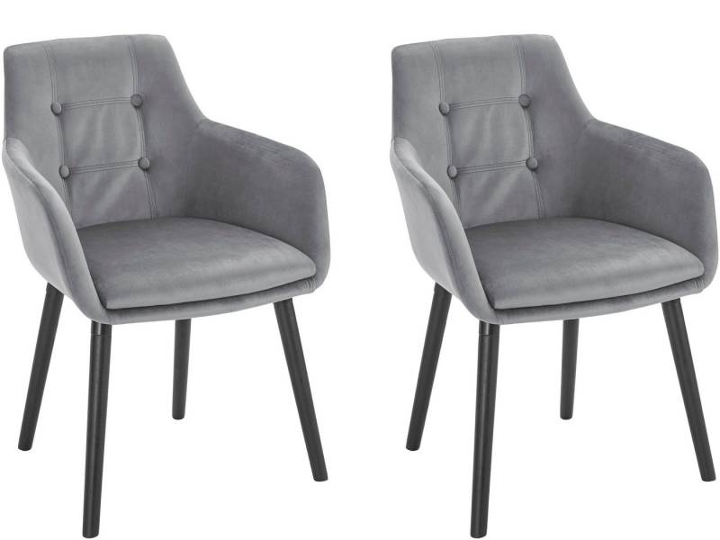 loft24 Armlehnstuhl Cliff (Set, 2 St), Esszimmerstuhl mit eleganter Knopfheftung von loft24