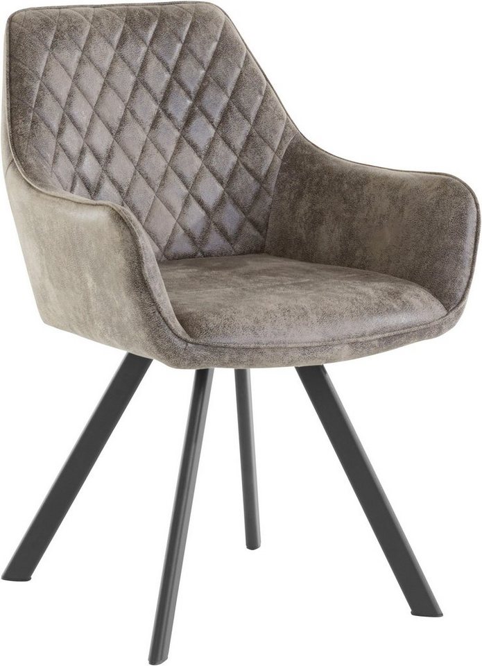 loft24 Armlehnstuhl Polka (1 St), Esszimmerstuhl mit Metallgestell von loft24