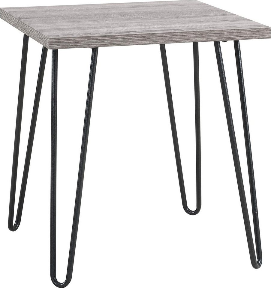 loft24 Beistelltisch Owen, Wohnzimmertisch, Nachttisch, Metallbeine Hairpin, 49,5 cm breit von loft24