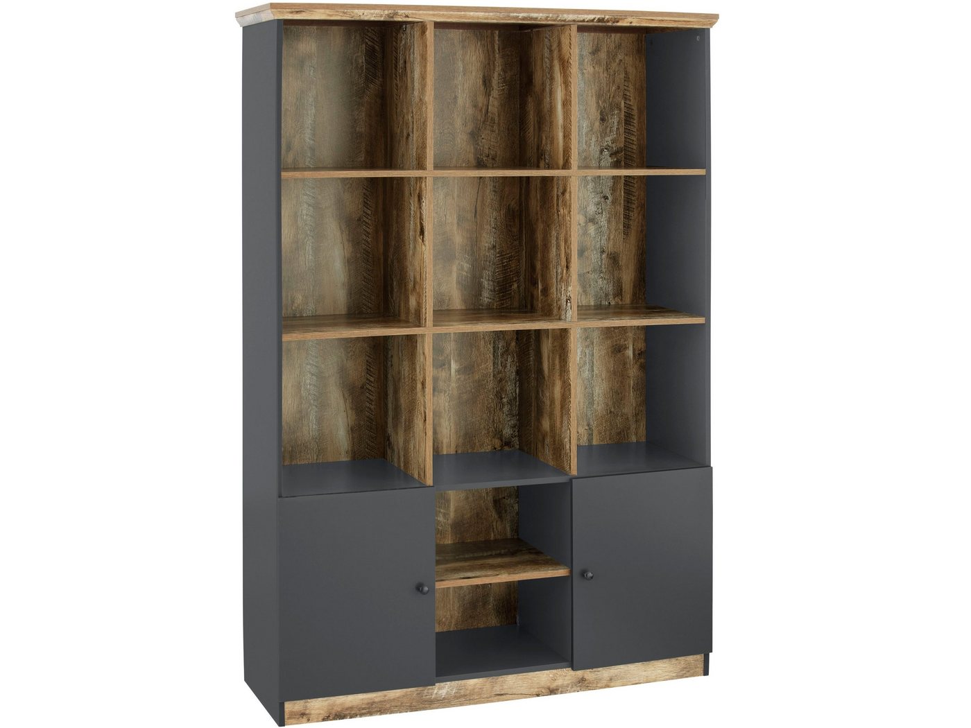 loft24 Bücherregal Casper, 2-trg. Bücherregal im rustik Landhaus Design, FSC®-zertifiziert von loft24