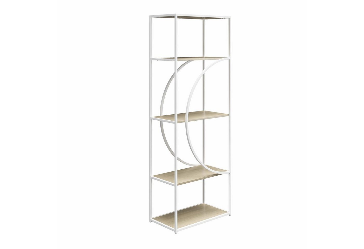 loft24 Bücherregal Farnsworth, Standregal mit 4 offenen Fächern, Metallrahmen, Höhe 168 cm von loft24