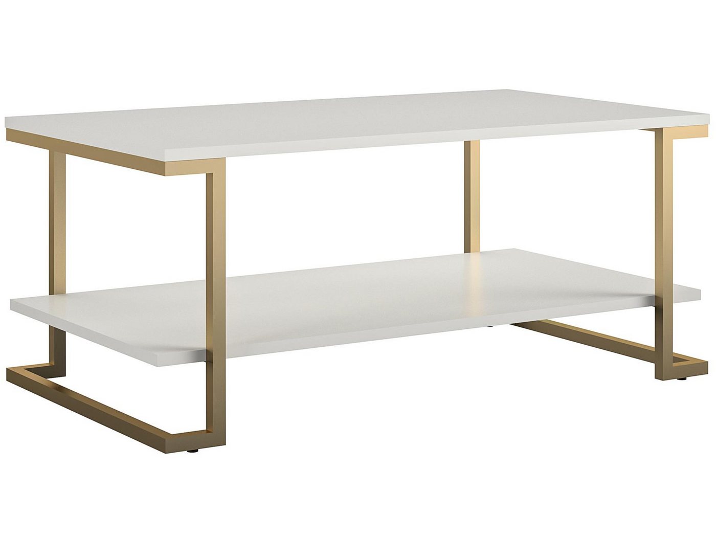 loft24 Couchtisch Camila, Wohnzimmertisch mit Ablagefach, goldenes Gestell, Breite 105,5 cm von loft24