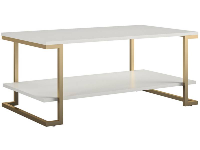 loft24 Couchtisch Camila, Wohnzimmertisch mit Ablagefach, goldenes Gestell, Breite 105,5 cm von loft24