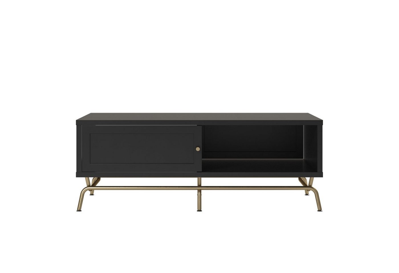 loft24 Couchtisch Nova, mit Tür und Ablagefach, Metallgestell in goldfarben, Breite 122 cm von loft24