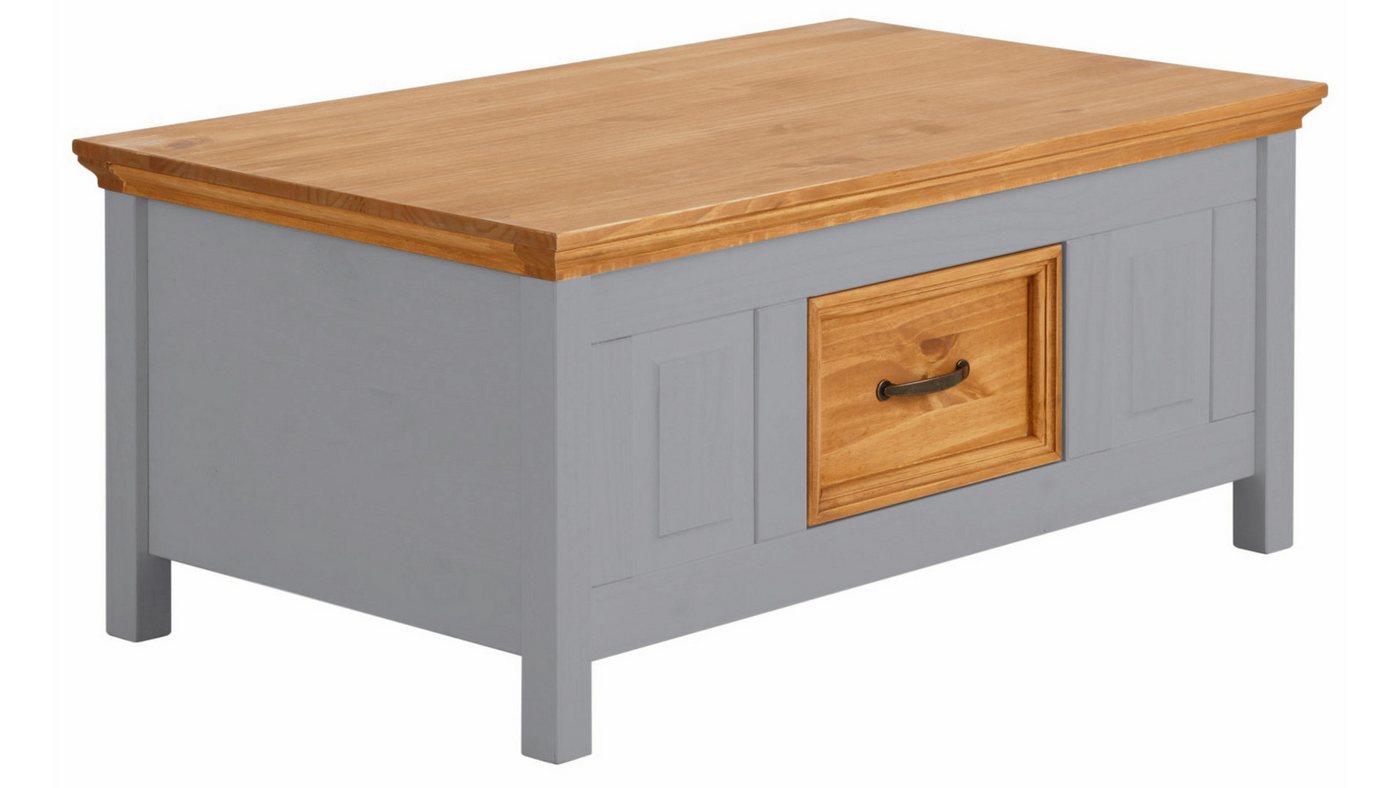 loft24 Couchtisch Selma, Wohnzimmertisch mit Schublade, Kiefer, Landhaus Stil, Breite 100 cm von loft24