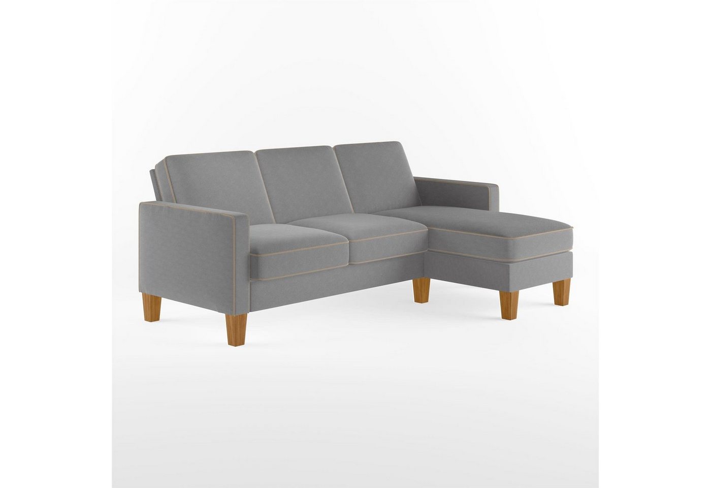 loft24 Ecksofa Bowen, Polstersofa, Sofa mit Recamiere, Stoffbezug, Länge 207 cm von loft24