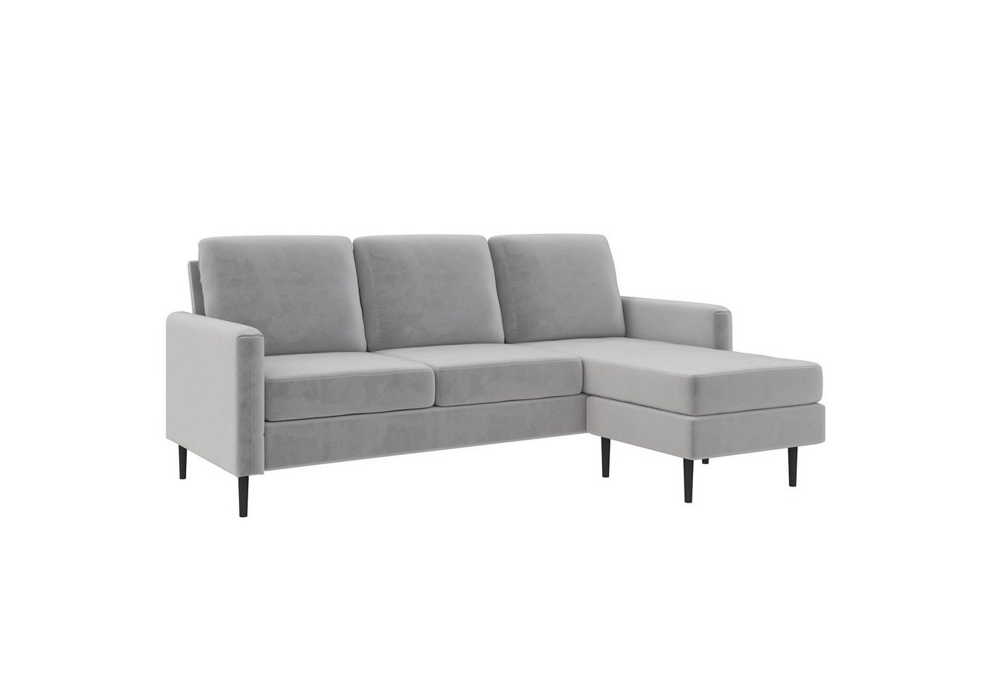 loft24 Ecksofa Dante, Couch, 3-Sitzer Sofa, Bezug in Samtoptik, Länge 206 cm von loft24