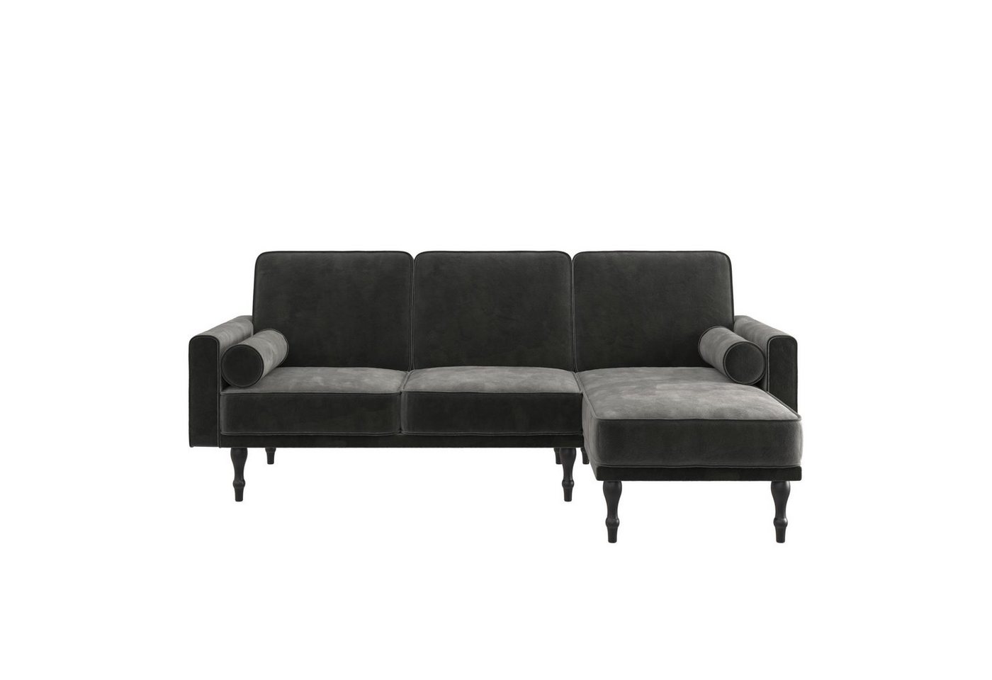 loft24 Ecksofa Edison, Samtbezug, mit 2 Nackenrollen, Breite 211 cm, Schlafsofa von loft24